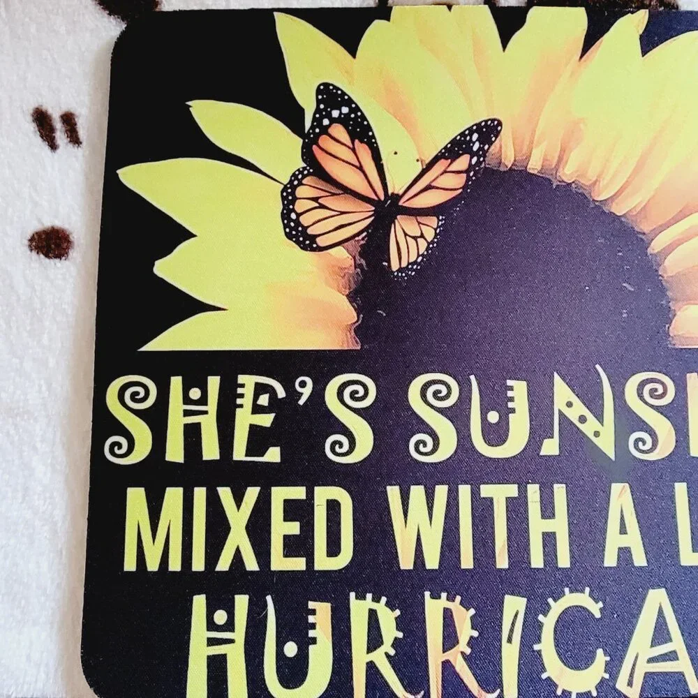 Sunshine Mixed With Hurricane Sunflower Computer Mouse Pad